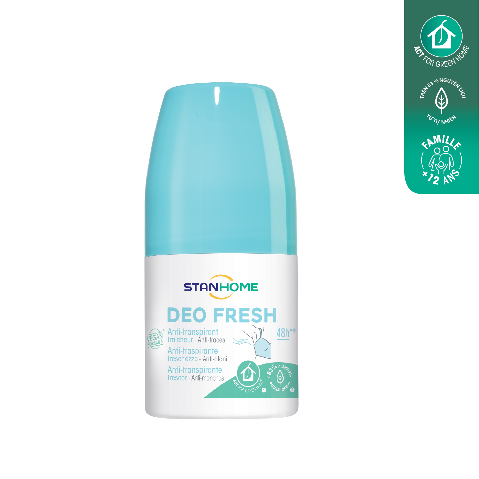 Lăn khử mùi, chống mùi không cồn hương tươi mát cho da nhạy cảm Stanhome Deo Fresh 50ml