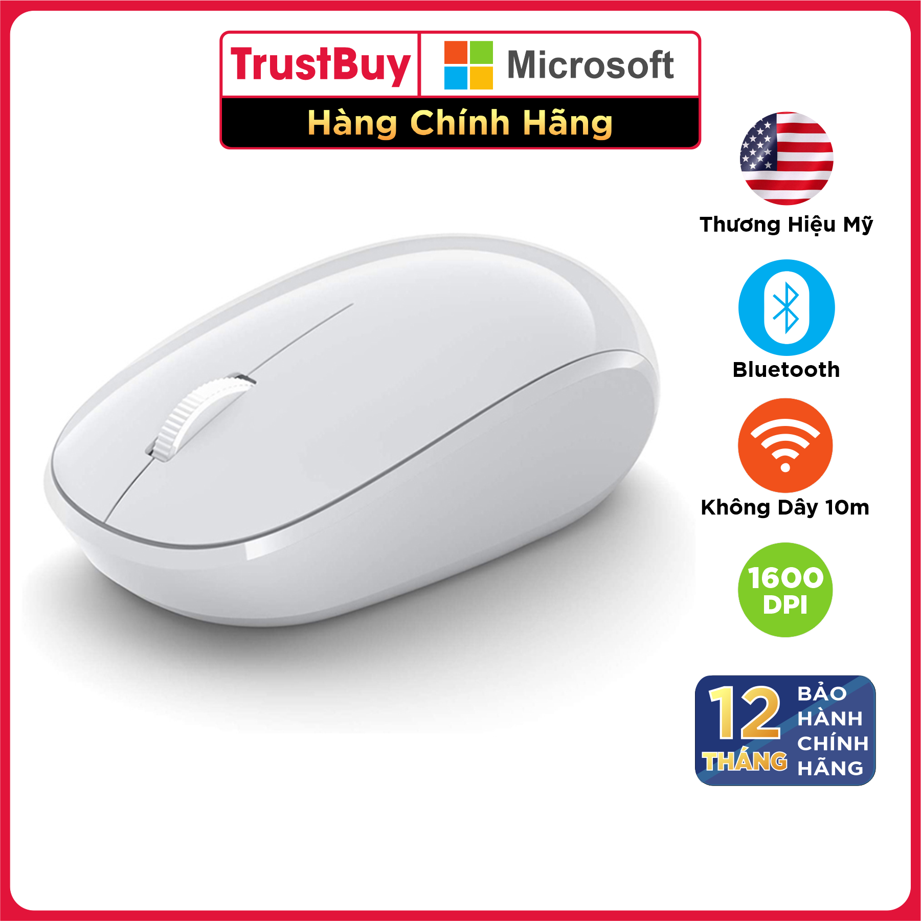 Chuột Không Dây Bluetooth Microsoft Mouse - Hàng Chính Hãng