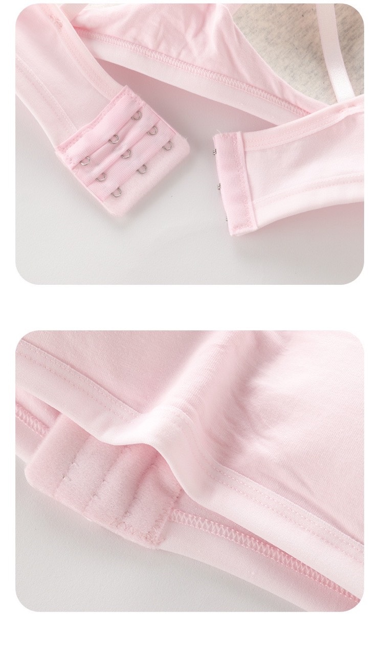 Áo lót nữ, áo lá học sinh cotton trơn mút liền cài sau 3 móc F004