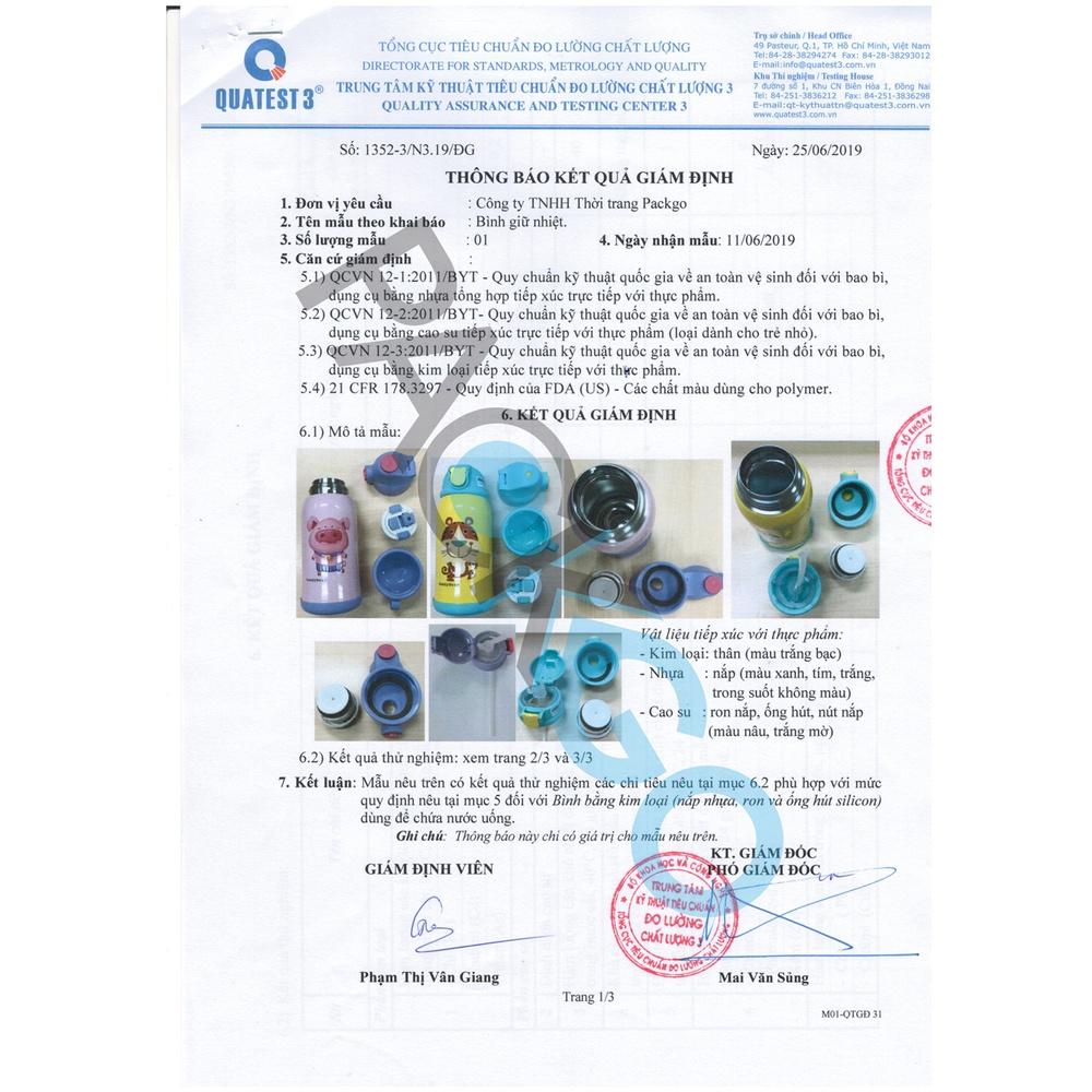 Bình giữ nhiệt cho Bé Chính hãng 100% BEDDYBEAR - Dung tích 630 ml - 3 Nắp thay thế tặng kèm móc khóa Dragon -Con Rồng - Phù hợp Bé từ 2 tuổi trở lên