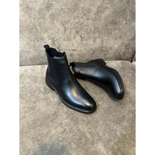 Chelsea boots nam da bò,giày bốt nam mũi tròn da bò nguyên tấm YOUTUS