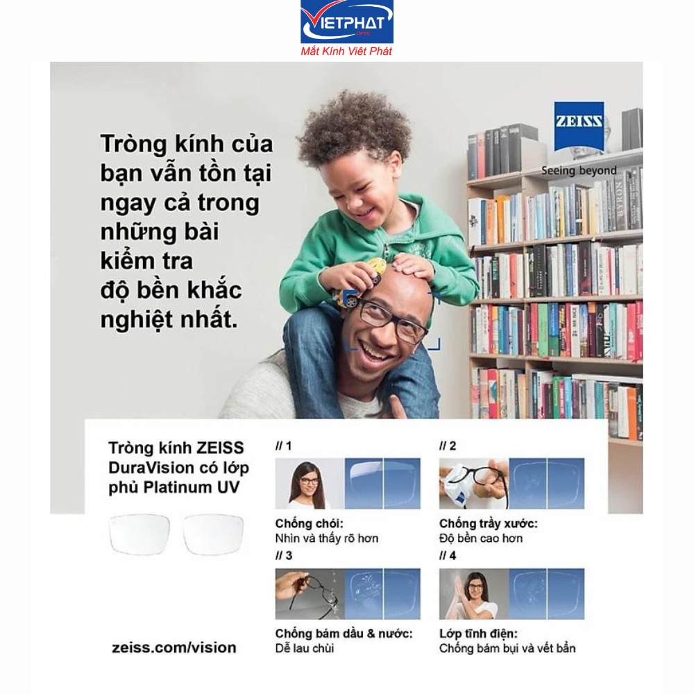 Tròng kính Vietphat Eyewwear Zeiss MyoVision Pro DuraVision Platinum UV