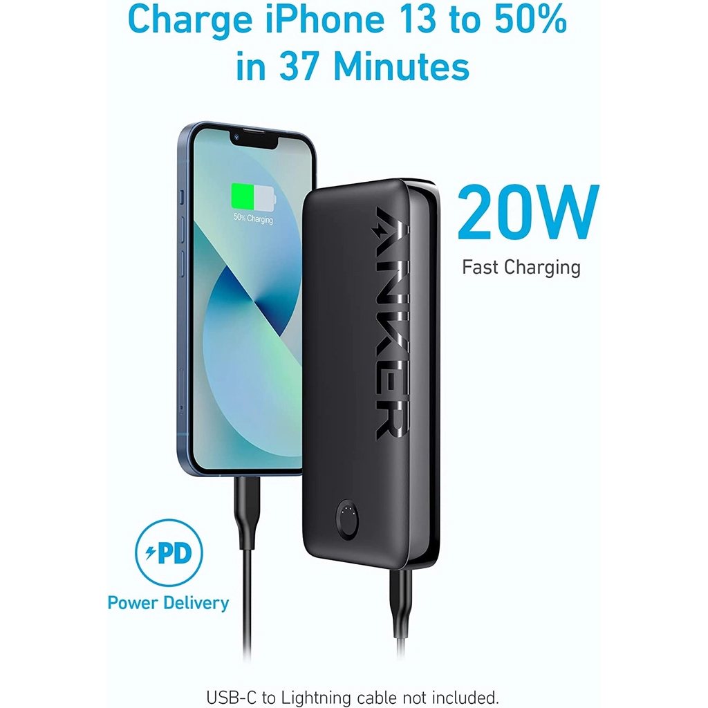 Pin Sạc Dự Phòng Anker 335  Powercore 20000mAh A1288 3 Cổng Type-C và USB-A Sạc Nhanh, Tương Thích Nhiều Thiết Bị - Hàng Chính Hãng