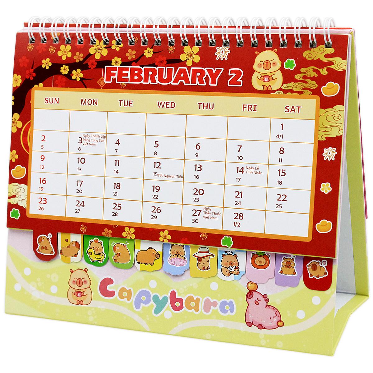 Lịch Để Bàn - Capybara Funny Time - 2025-GDPN-APYBARA