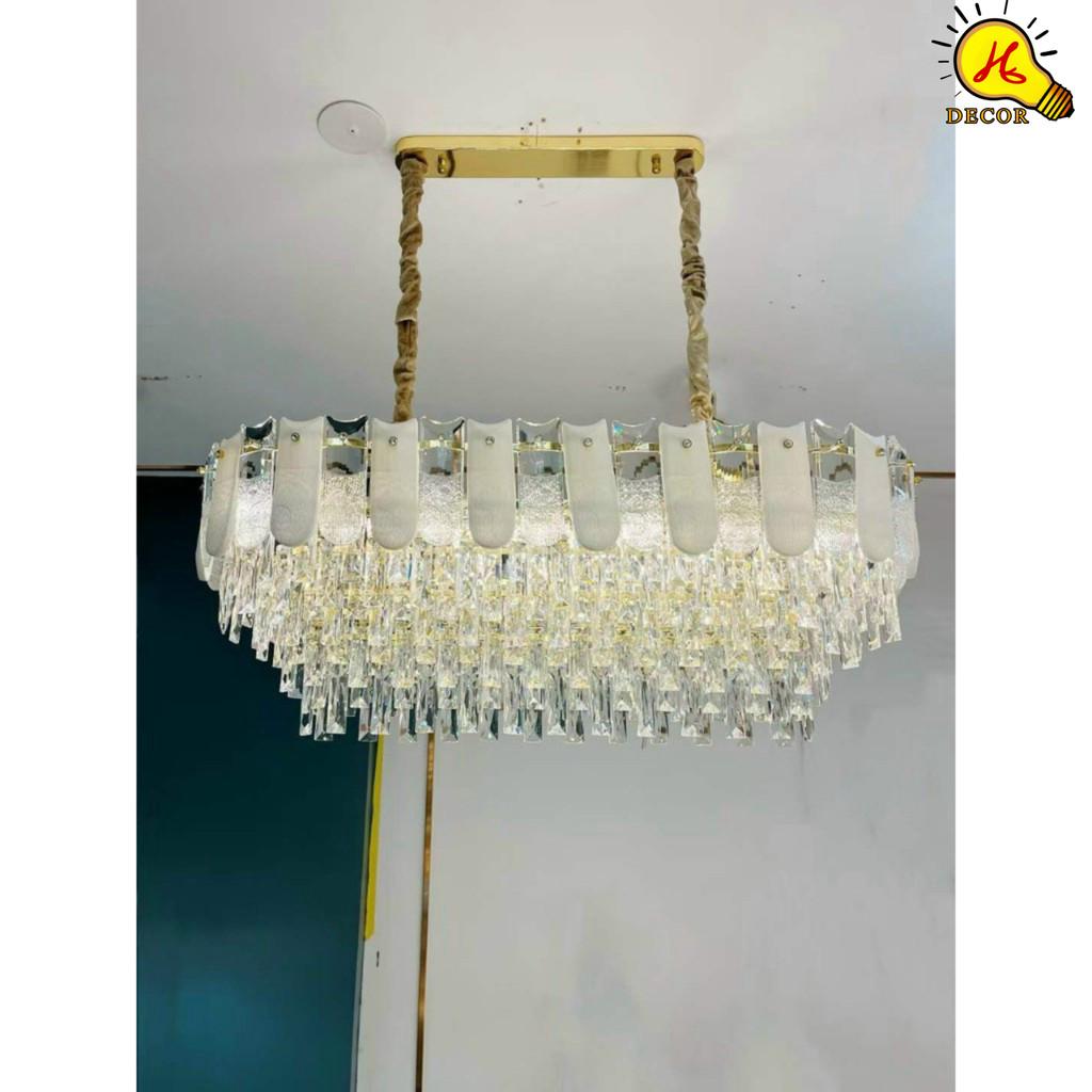 Đèn thả pha lê bàn ăn phòng khách HQ - mã PLT0156 - thiết kế hiện đại, ánh sáng 3 màu dịu nhẹ, tiết kiệm điện HQ DECOR (HÀNG NHẬP KHẨU)