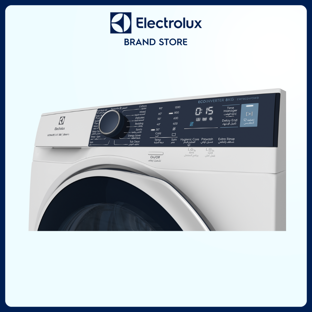 Máy giặt cửa trước Electrolux 8kg UltimateCare 500 - EWF8024P5WB - diệt khuẩn tối ưu bằng hơi nước, giặt nhanh tiện lợi và linh hoạt, tiết kiệm điện hơn 50% [Hàng chính hãng]