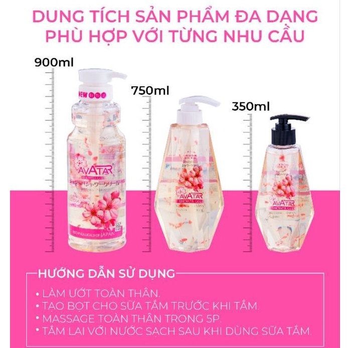 Sữa Tắm Nước Hoa Tươi Jojoba Avatar Shower Gel Chai 350ml (Combo 350ml Và Set 24ml)