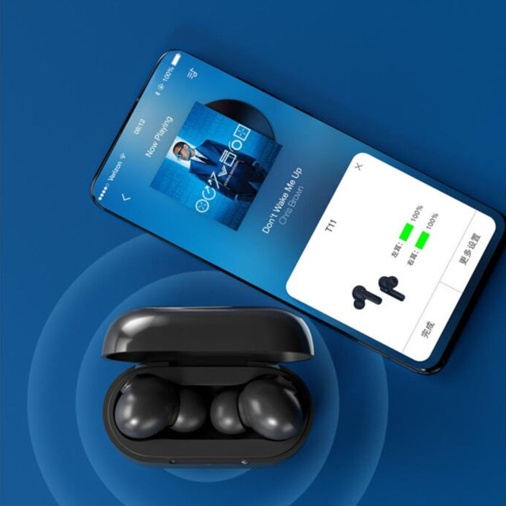 Tai nghe Bluetooth TWS True Wireless QCY T11 5.0 - 4 micro siêu đàm thoại chống nước mồ hôi IPX5 - Tai nghe Bluetooth kiểu dáng hiện đại, thời thượng -4478- hàng nhập khẩu