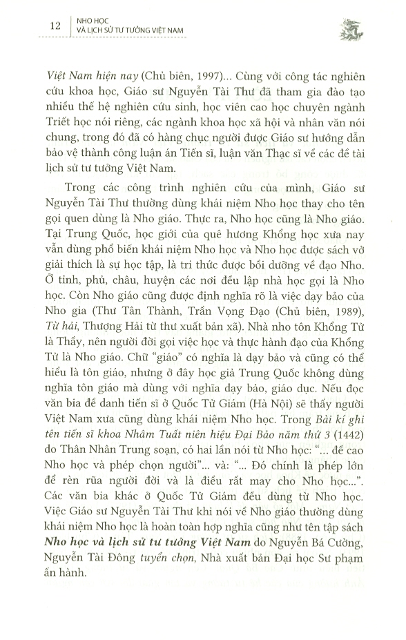 Nho Học Và Lịch Sử Tư Tưởng Việt Nam