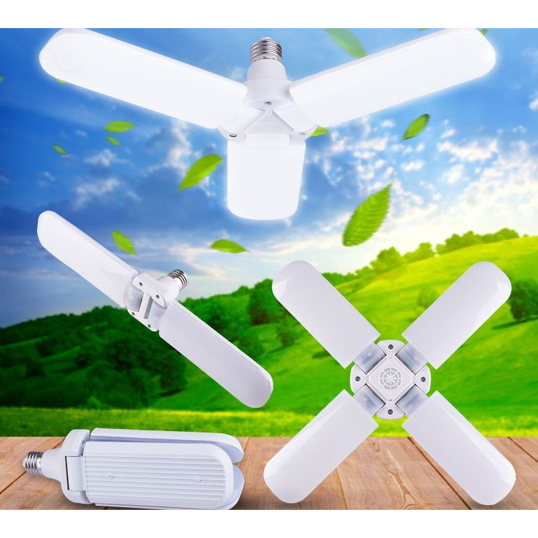 Bóng đèn 4 cánh hình quạt - Bóng đèn Led hình quạt ánh sáng trắng siêu sáng 60W - Hàng Chính Hãng