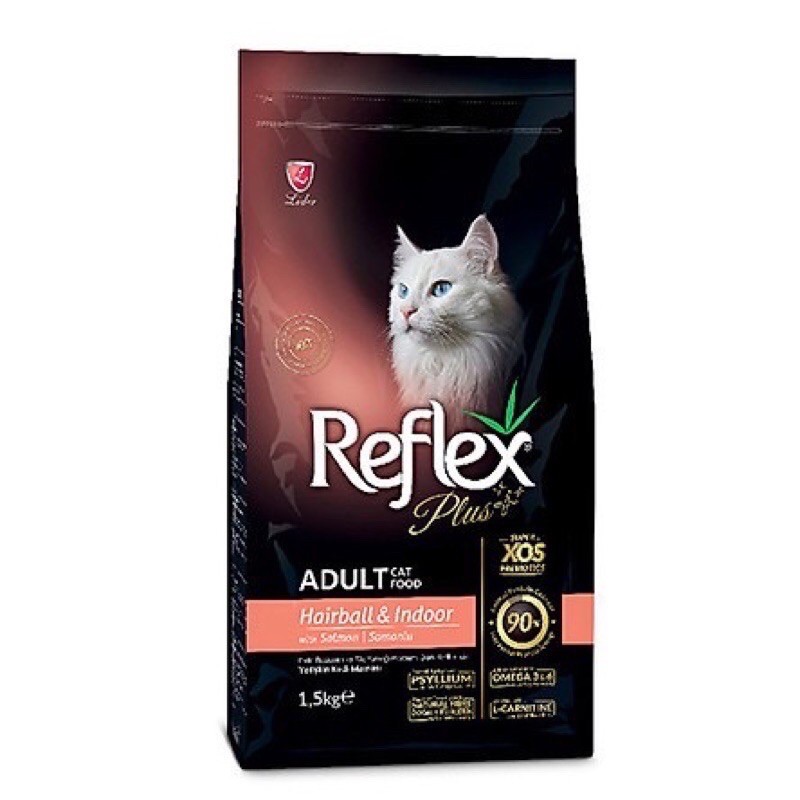Thức ăn hạt cho mèo Reflex Plus Hairball Hỗ Trợ Ngăn Ngừa Búi Lông Vị Cá Hồi - Bao 2KG