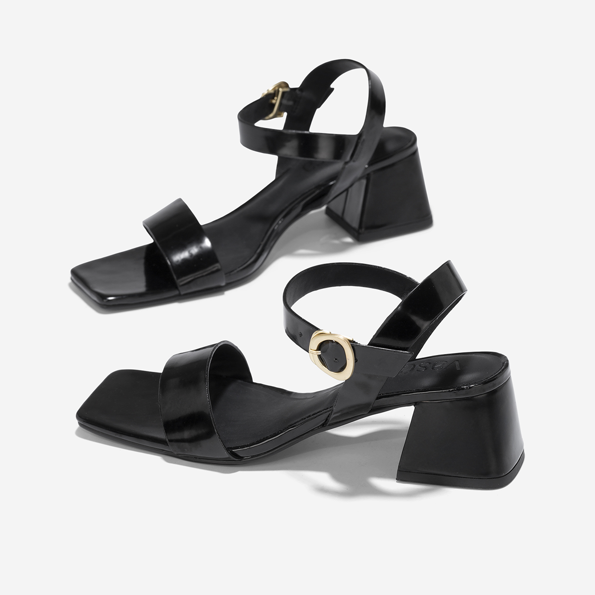 Giày Sandals Block Heel Nhấn Khóa Trang Trí - SDN 0786