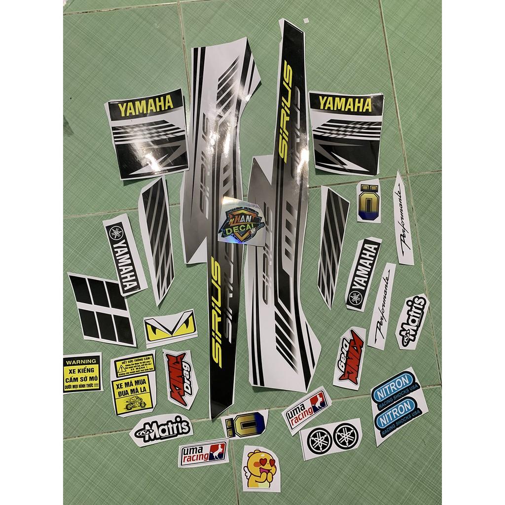 Tem sirius 110 trắng đen