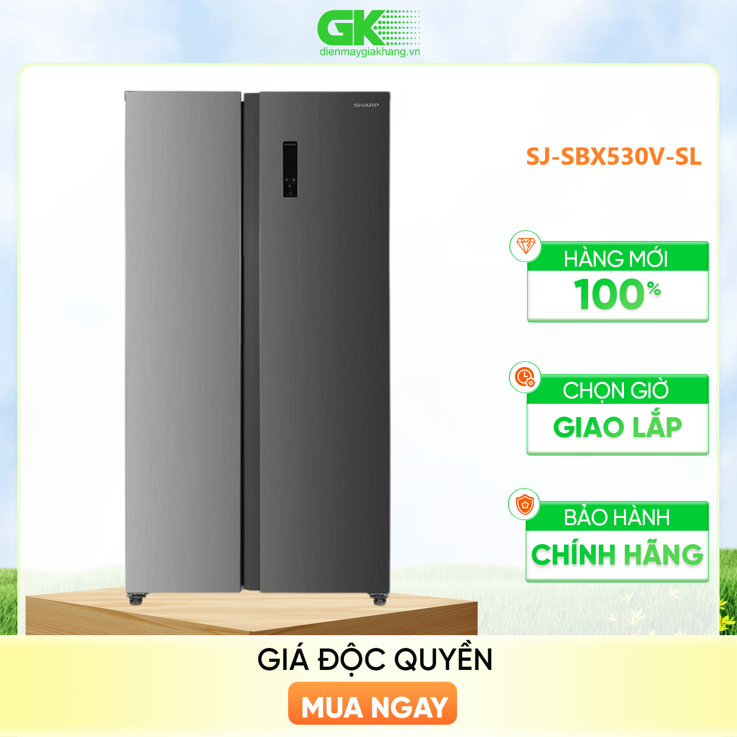TỦ LẠNH SHARP 532L SJ-SBX530V-SL - Hàng chính hãng( Chỉ giao HCM)