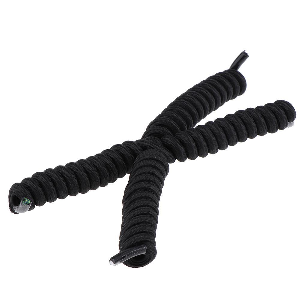 3xElastic No Tie Shoe Laces Curly Shoelaces for Adult & Kids Trainers Black