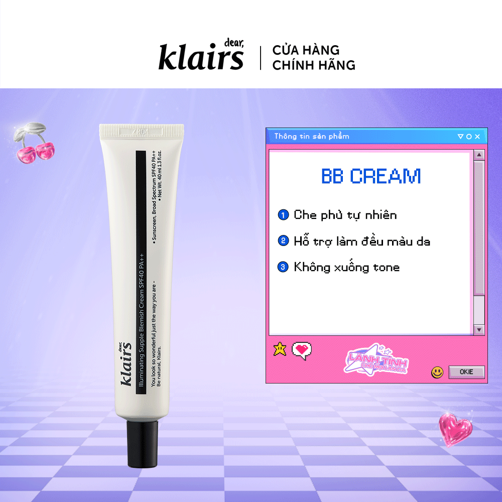 Kem trang điểm Dear, Klairs Illuminating Supple Blemish Cream 40ml