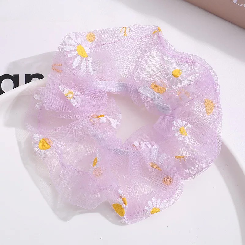 Dây buộc tóc scrunchies hoa cúc Hàn Quốc, chun búi tóc vải hot trend SC02 sẽ dễ dàng biến hóa kiểu tóc cột xinh đẹp