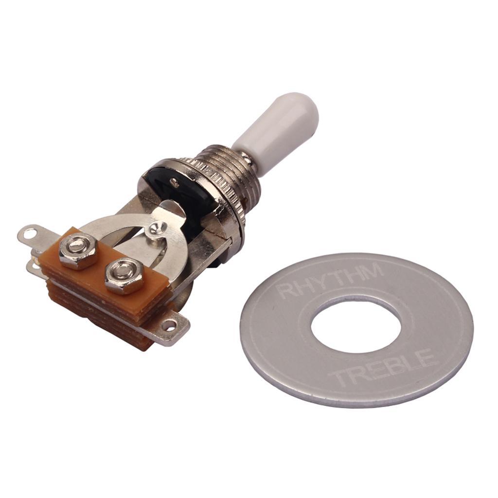 3 Way Toggle Switch Pickup Selector for Electric Guitar  White Tip