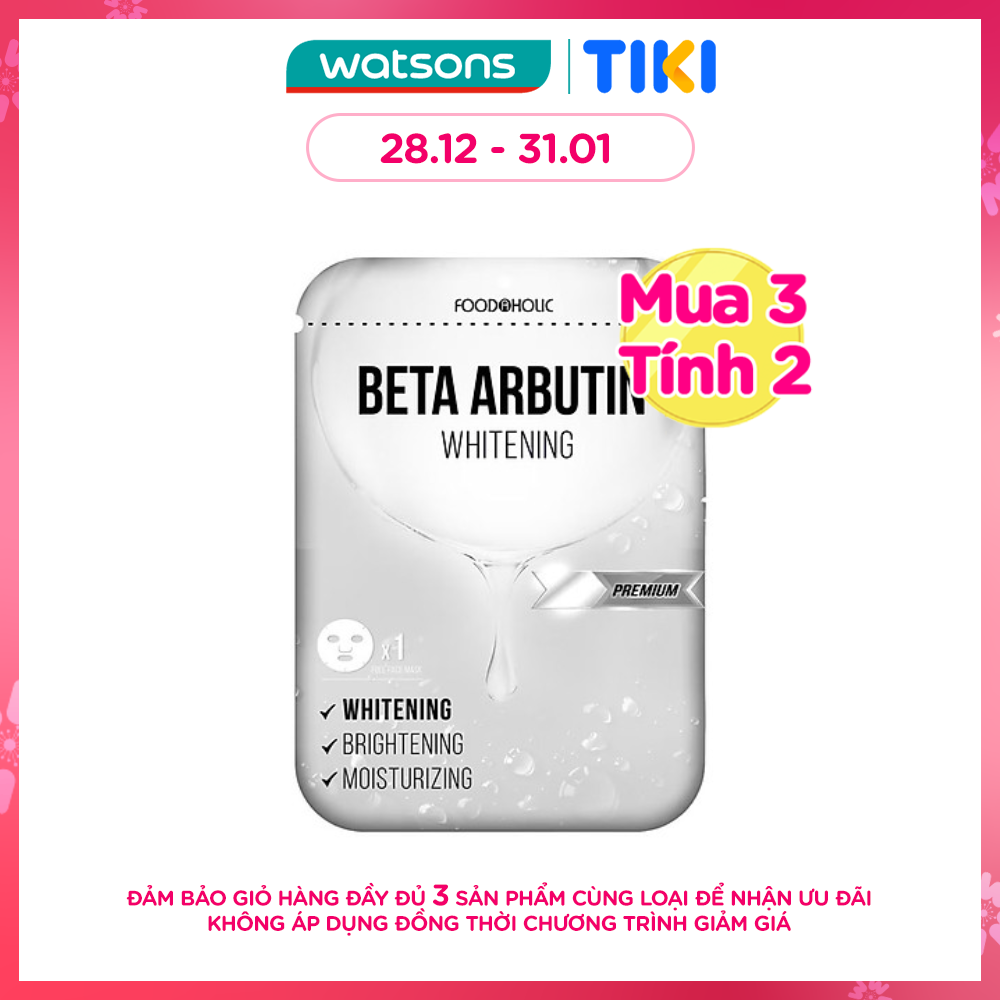 Mặt Nạ Foodaholic Dưỡng Trắng Làm Đều Màu Da Beta Arbutin Whitening Mask 23ml