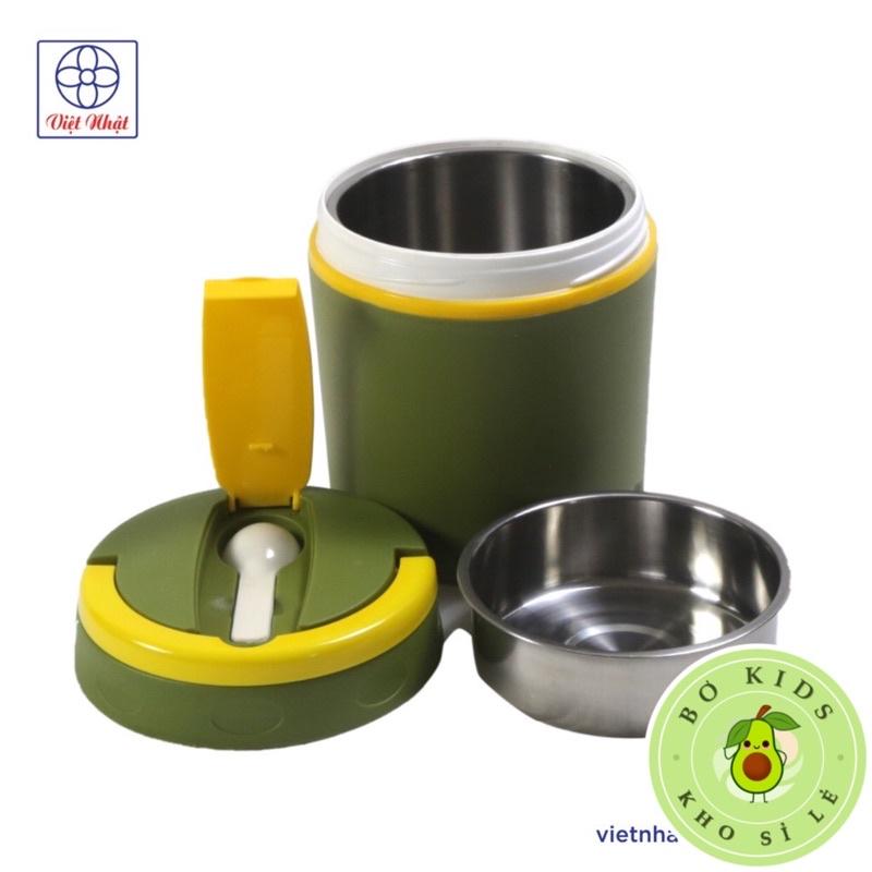 Cặp lồng giữ nhiệt inox đựng cơm, cháo 2 ngăn Việt Nhật Có Quai Xách đựng thực phâm mang theo tiện lợi
