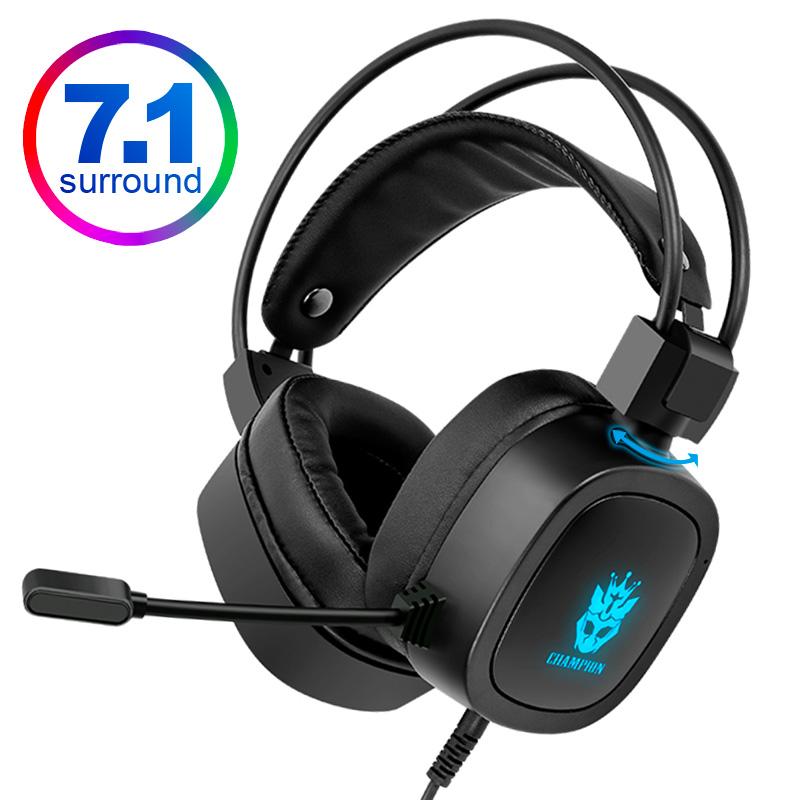 Tai Nghe Trò Chơi 7.1 Tai Nghe Có Dây 3.5Mm Ảo Máy Tính Máy Tính RGB Tiếng Ồn Tai Nghe Chơi Game Có Micrô