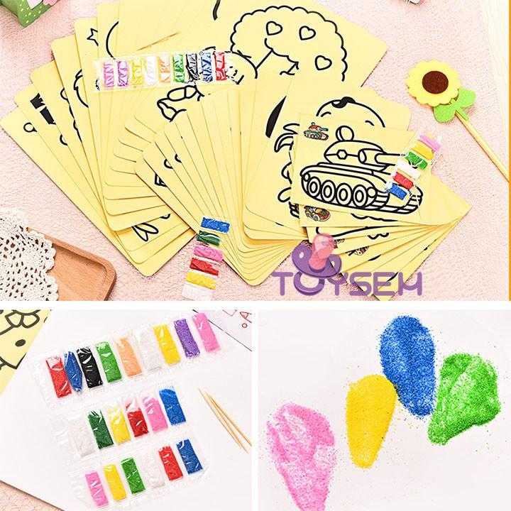 Bộ 10 tranh cát tập vẽ tập tô cho bé từ 3 tuổi - Quà tặng sinh nhật cho các bé