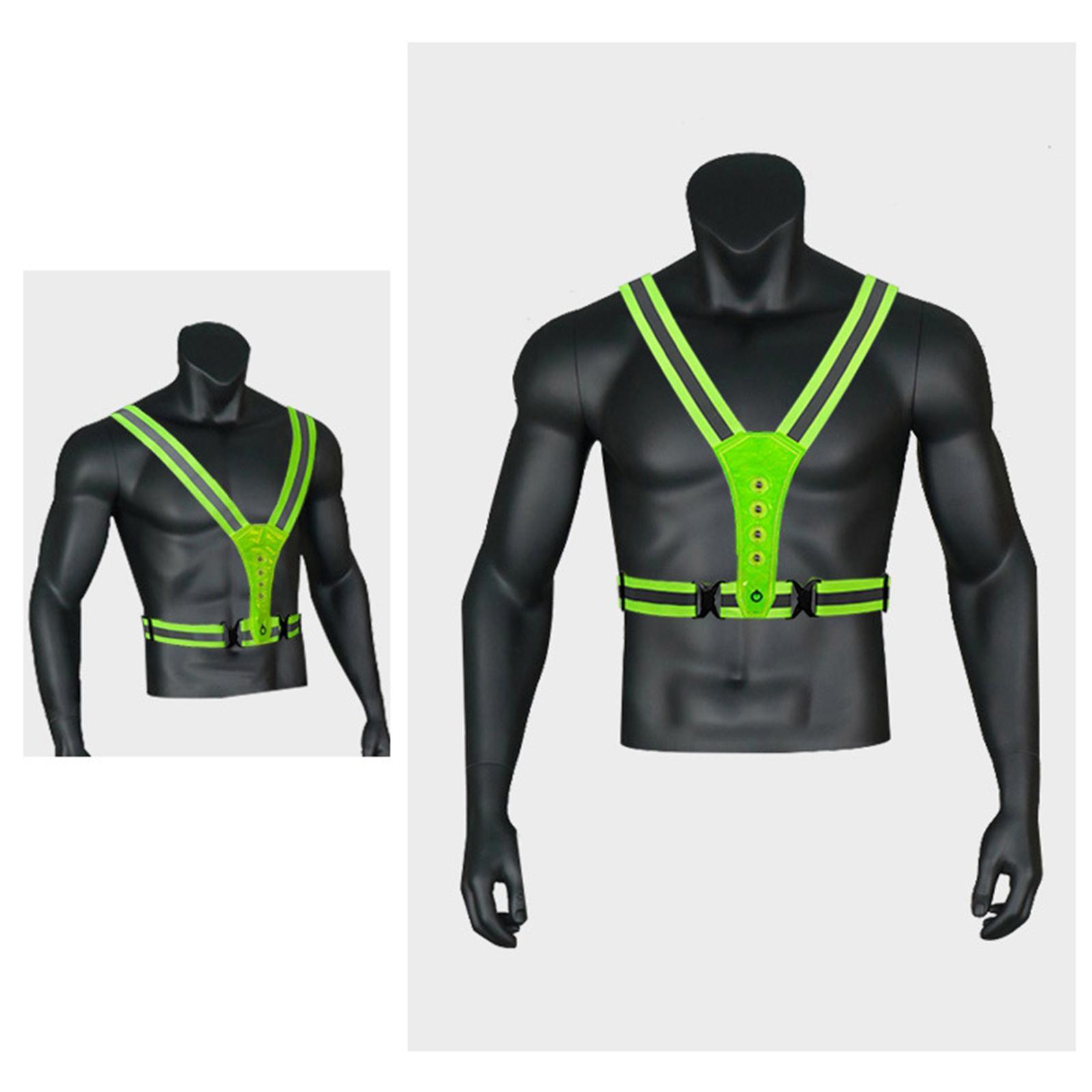 3 Modes 8 Bright LED Reflective Vest Warning Lights for Night Running;