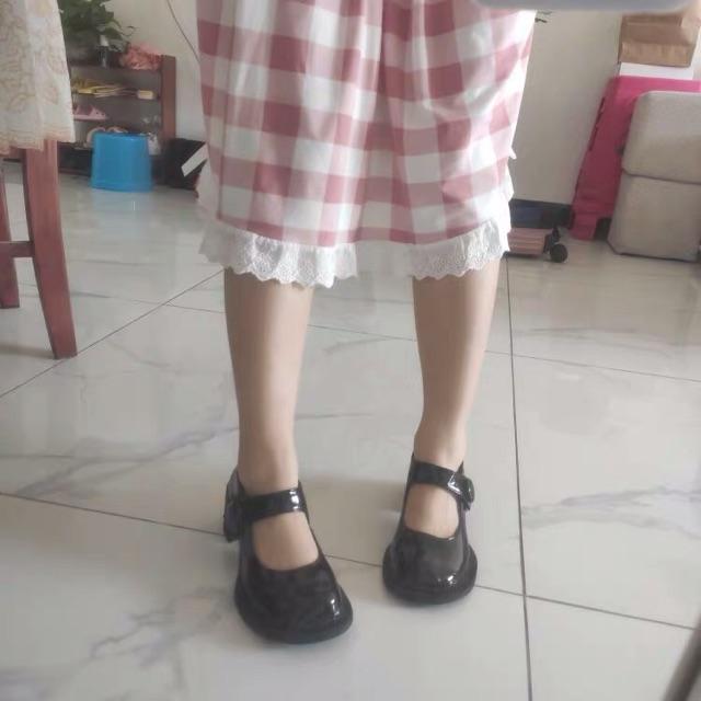 Giày đế cao dáng Lolita da PU