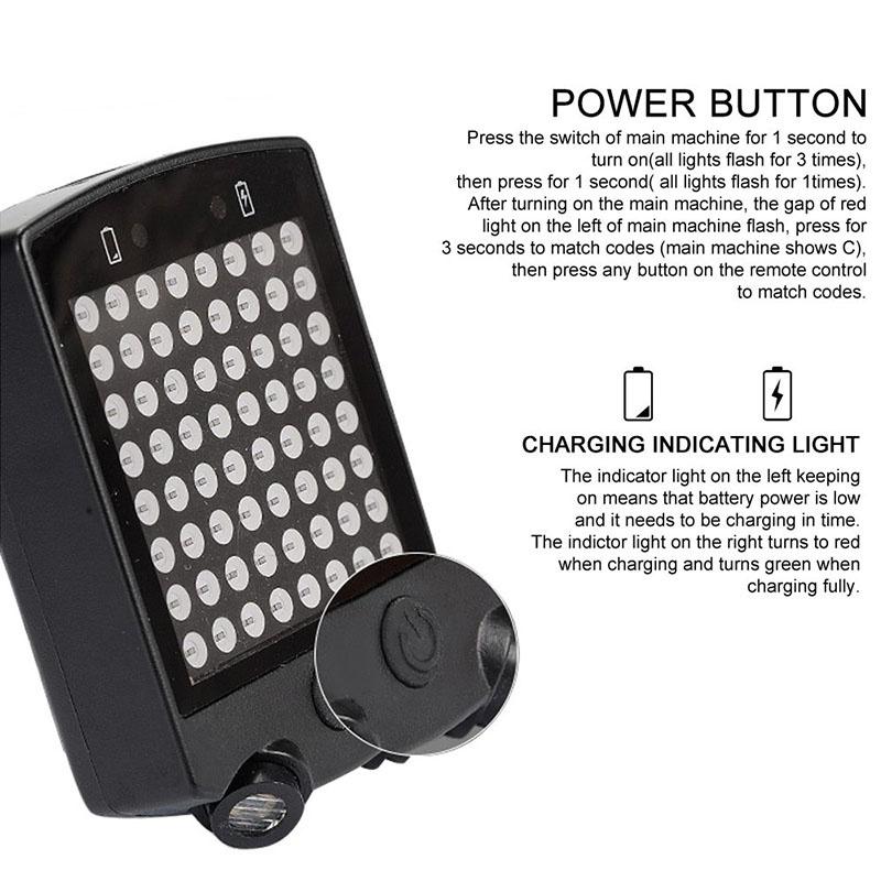 Đèn LED tín hiệu không dây chống nước cho xe đạp leo núi