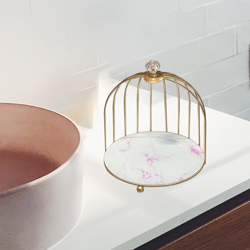 Cosmetics Rack Organizer Holder Dresser Bathroom Makeup Shelf 1-Tier Blue