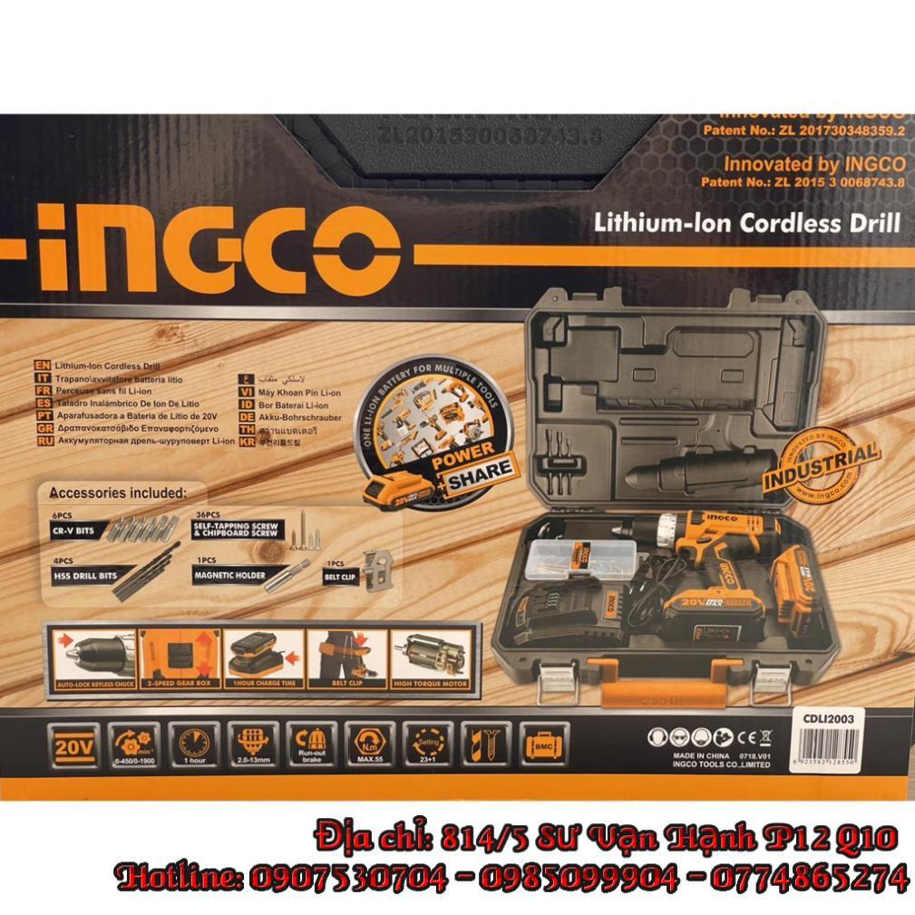 Máy khoan vặn siết vít dùng pin sạc 20V INGCO CDLI2003
