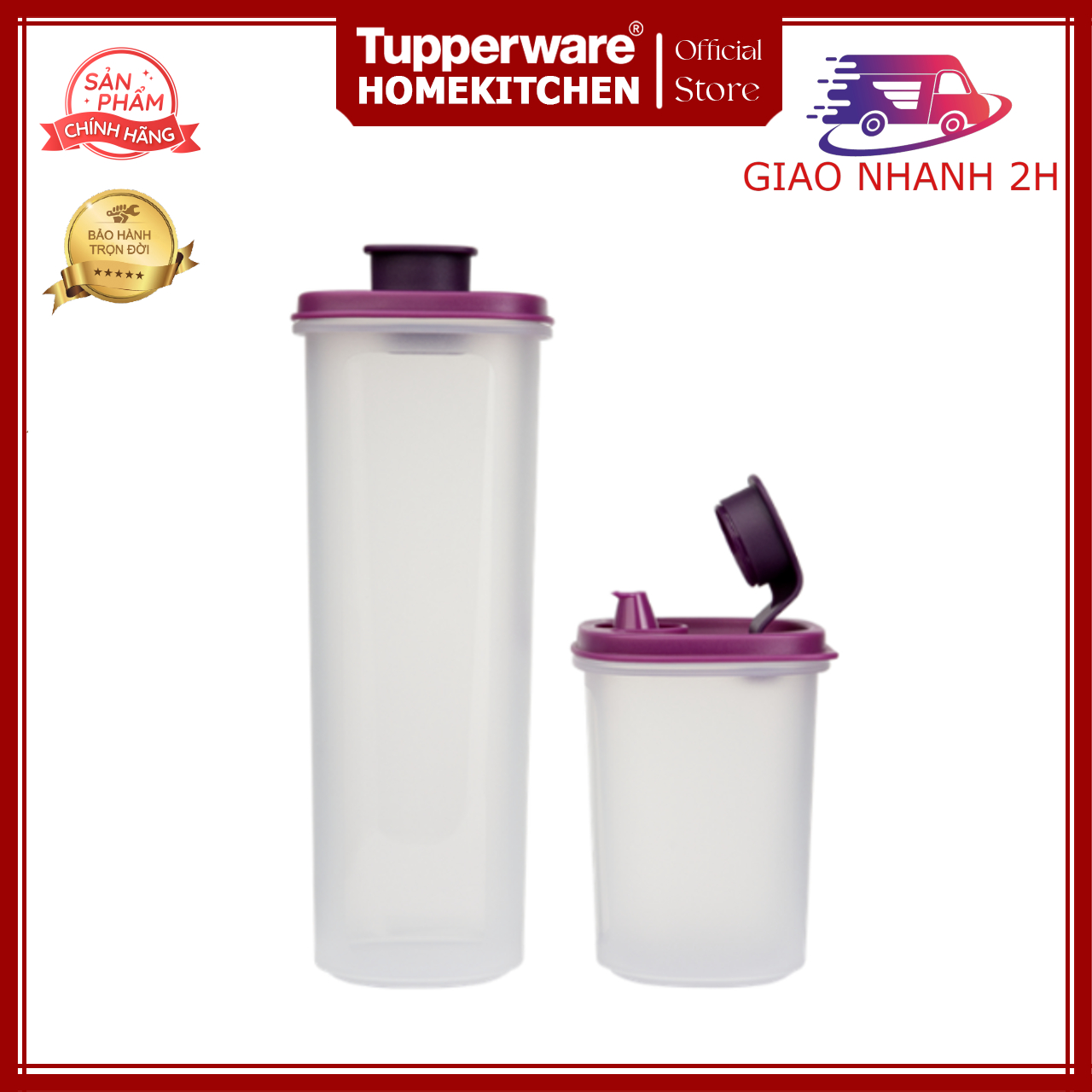 Bộ Bình Đựng Dầu Tupperware Ezy Pour 930ml Và 430ml