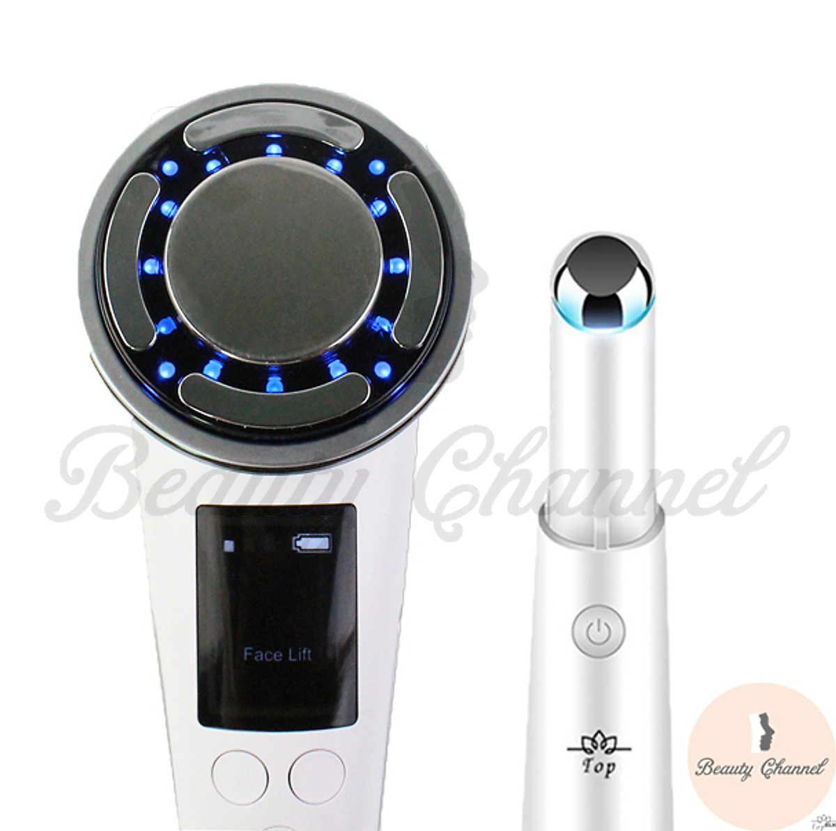 Máy Massage Mặt Làm Đẹp Da 5 in 1 – Photon Nóng Lạnh – EMS Nâng Cơ – Xung Điện Massage Giúp Rửa Sạch Da Mặt, Tăng Cường Hấp Thụ & Khóa Giữ Chất Dưỡng Săn Chắc Làn Da Kèm Máy Massage Mắt Mini Loại Bỏ Quầng Thâm