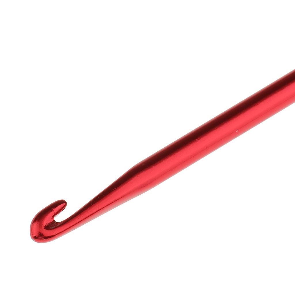 6Pcs Afghan Aluminium Crochet Hook Knitting Needle Hand Knit Tool With Threading Hole