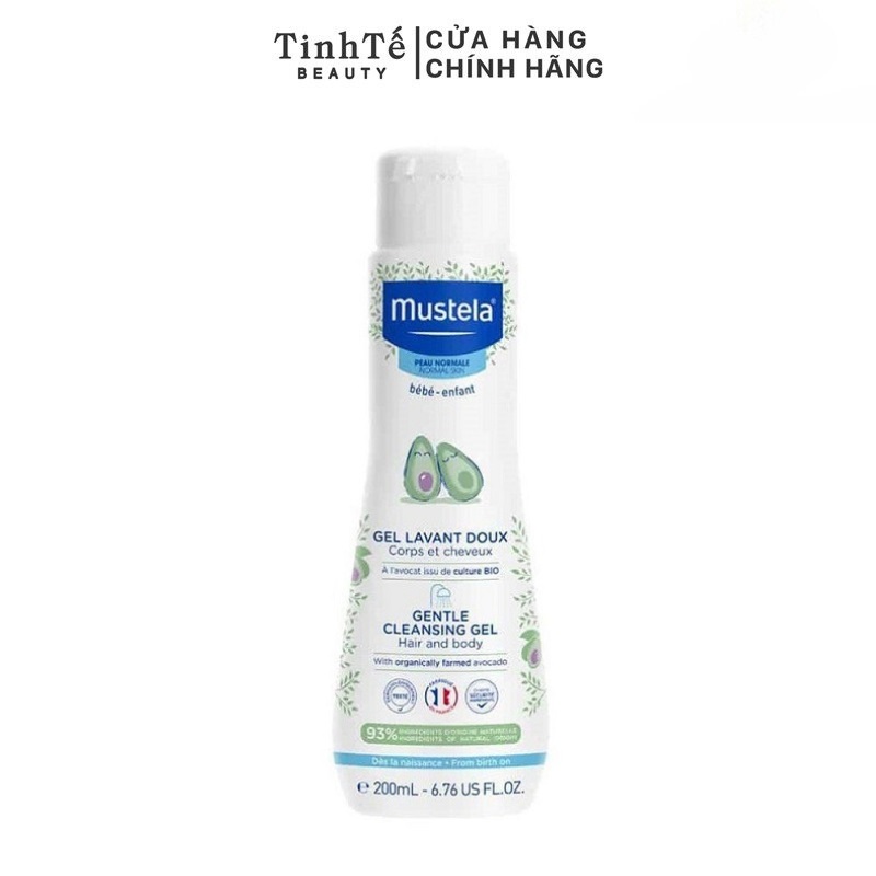 Sữa tắm gội cho em bé da thường Mustela Gentle Cleansing Gel 200ML/500ML/750ML