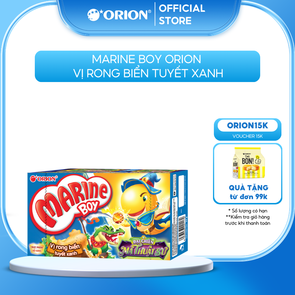 Bánh Cá Marine Boy Orion vị Rong Biển Tuyết Xanh 35g/hộp