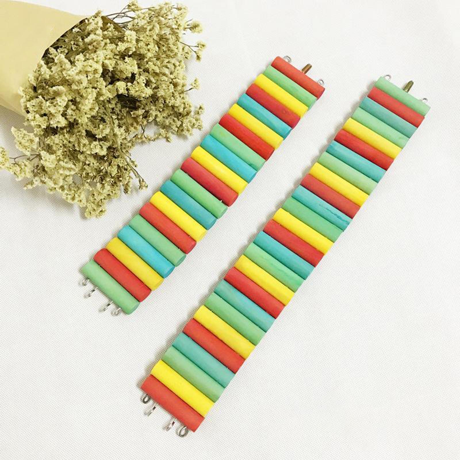Bird Parrot Suspension Bridge Swing Stand Perch Cage Hanging Toys