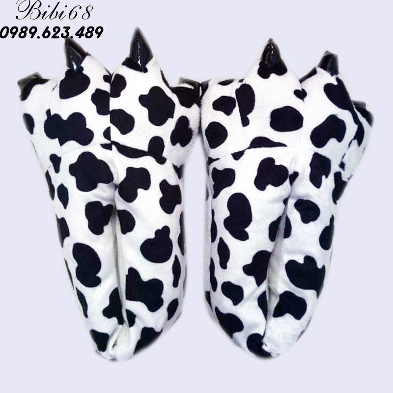 Giày Dép bông bộ Đồ thú khủng long xanh liền thân lông mịn Pijama Động Vật Hoạt Hình Cosplay