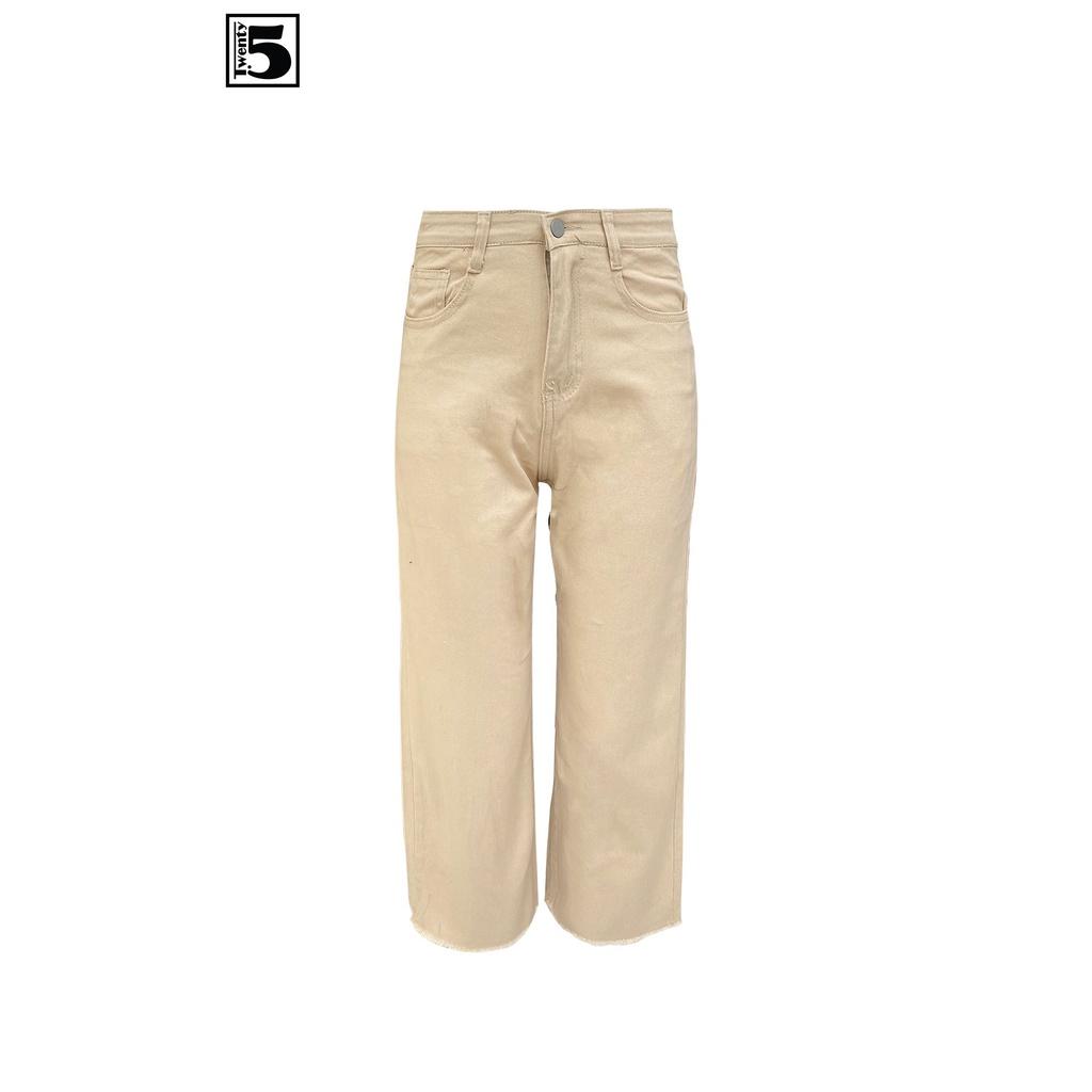 Quần kaki nữ suông ống rộng, gấu tua rua Twentyfive 3766