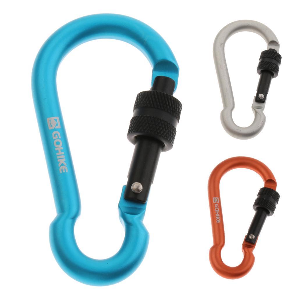 Outdoor Aluminum Alloy Mountaineering Screw Locking Keychain Keyring Hook