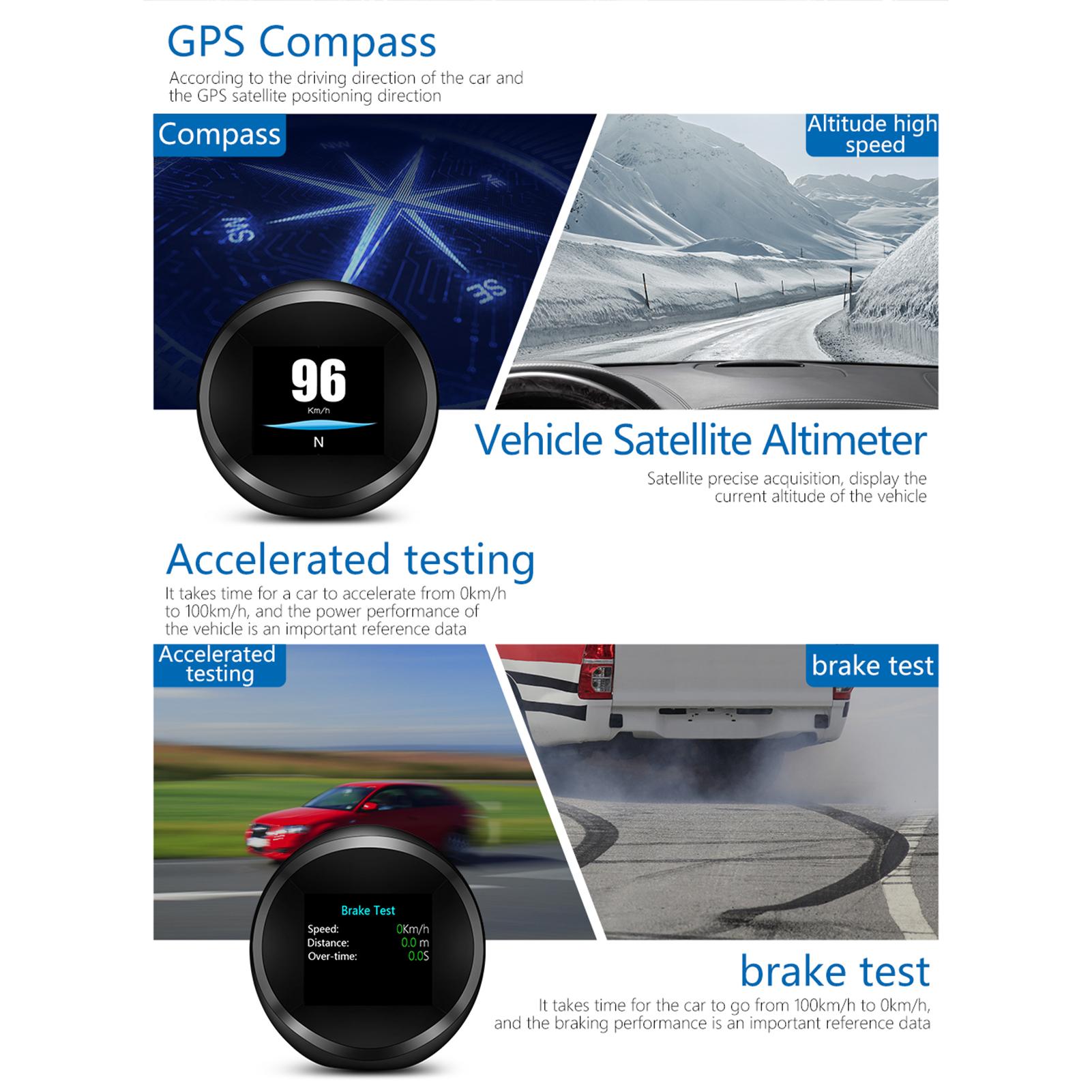 GPS Speed Slope Meter Digital Inclinometer Level Angle Gauge Head Up Display Speedometer Bevel Tilt Gauge for DC5-18V