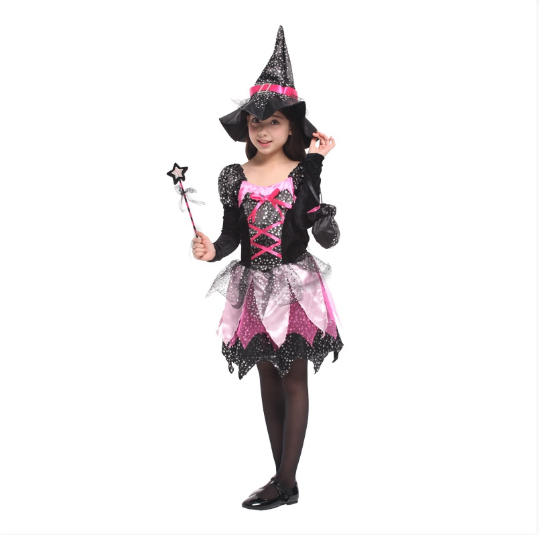 Bộ váy phù thủy sao lấp lánh hóa trang Halloween cho bé G-0218