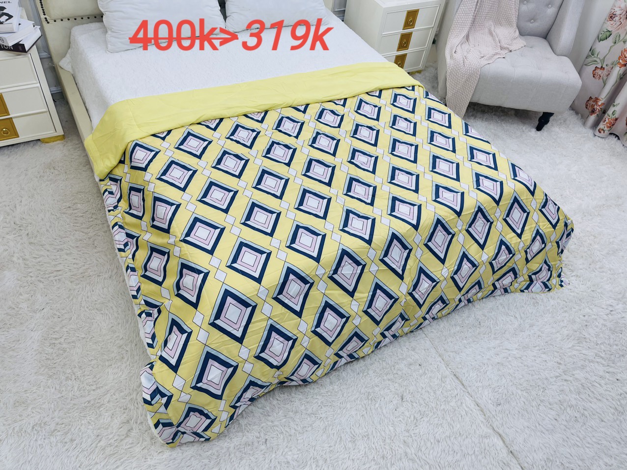 "NGÀY CỦA CHĂN LỤA HÈ" siêu Combo:Giảm 20%,mua dồn 10 cái hoàn tiền mặt 10%,bao Ship.