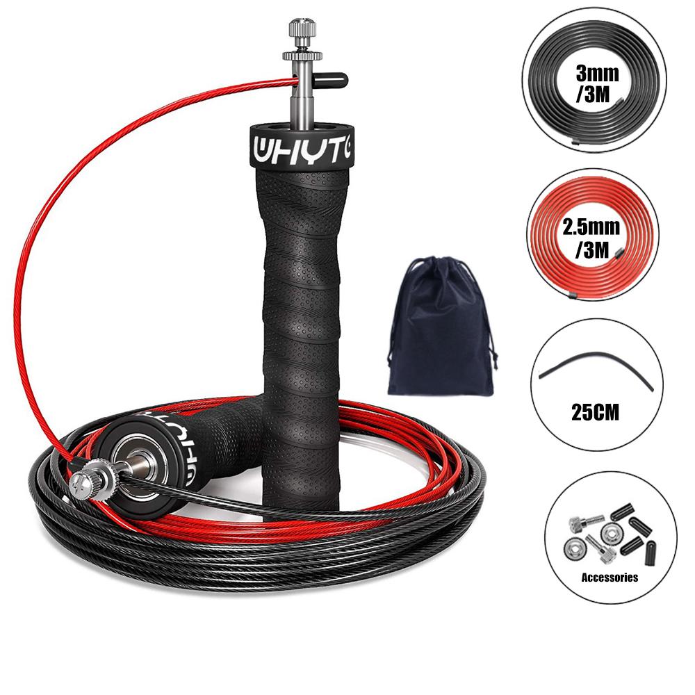 2.5/3.4Mm Thể Dục Tốc Độ Dây Nhảy Crossfit Bỏ Qua Sợi Dây Có Trọng Số Nhảy Bỏ Sưu Tập Luyện Với Vòng Bi Chống trơn Trượt Tay Cầm
