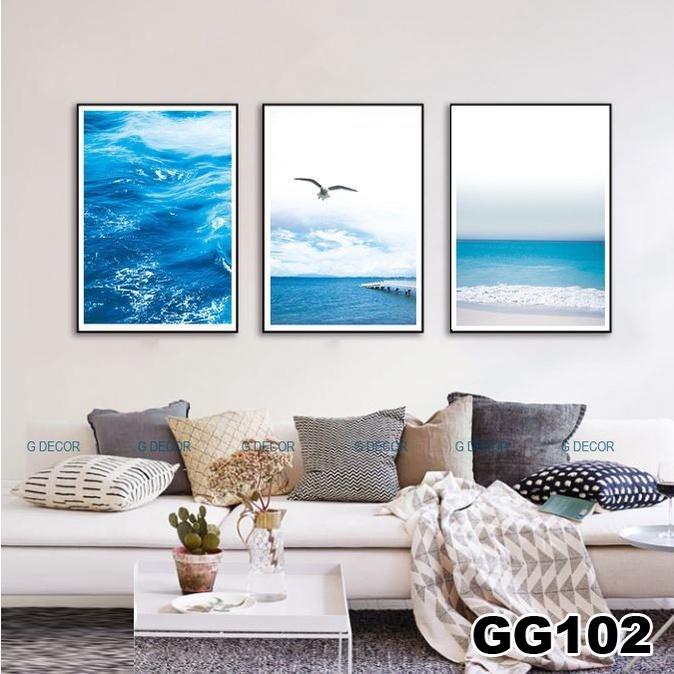 Tranh treo tường canvas chủ đề biển xanh trang trí nhà cửa, tranh treo phòng khách, phòng ngủ, phòng ăn, spa, nhà hàng