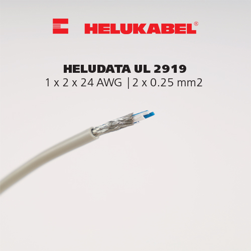Dây cáp dữ liệu HELUDATA UL 2919 | 1 x 2 x 24 AWG | 2 x 0.25 mm²