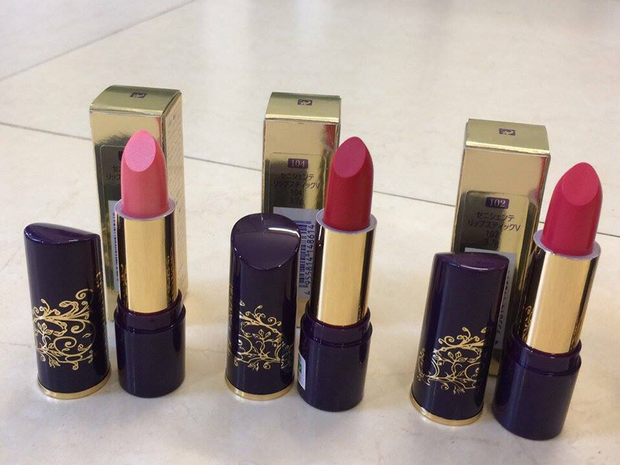 Son thỏi mịn môi lâu phai Naris Ceniciente Lipstick Nhật Bản 3g (#104: Đỏ cherry) + Móc khóa