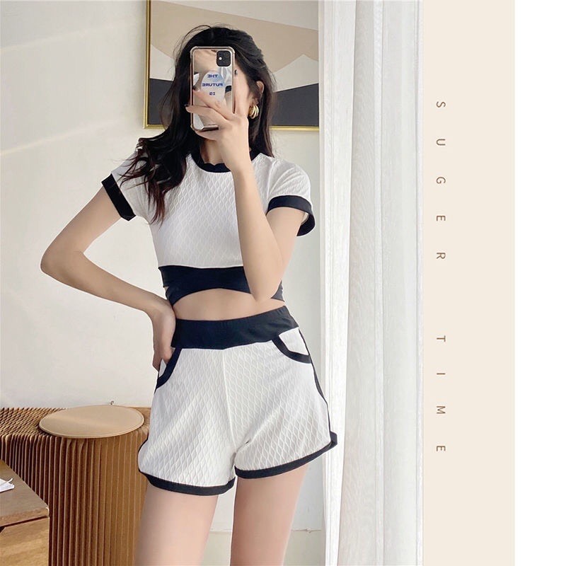 Đồ bơi nữ kín đáo, Đồ bơi nữ đi biển ba mảnh vải mềm mại co giãn 4 chiều kiểu dáng thời trang cao cấp