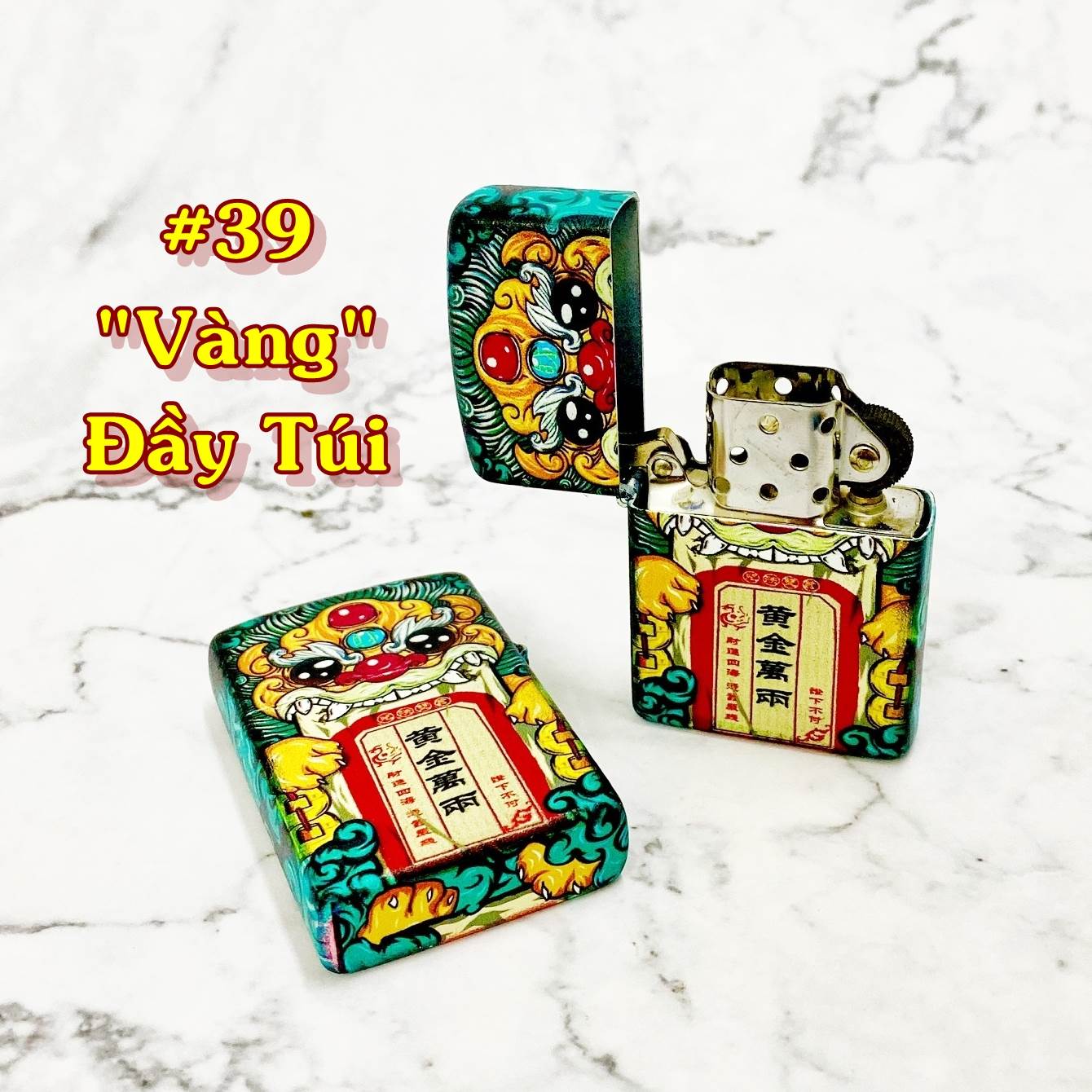 Hột Quẹt Bật Lửa phiên bản nhật "Vàng Đầy Túi" may mắn H39 - xài xăng