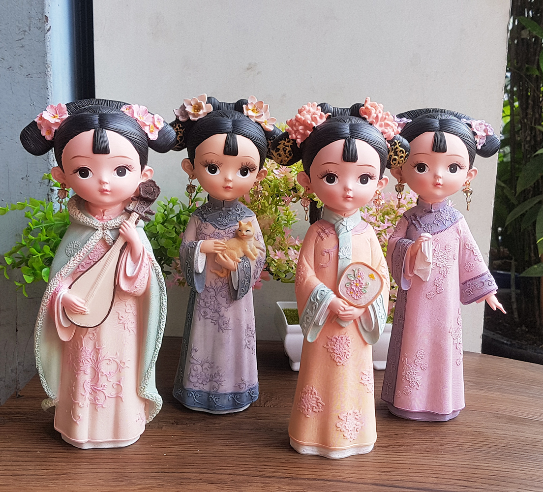 Tượng chibi thiếu nữ cổ trang 3D sinh động - mẫu 03